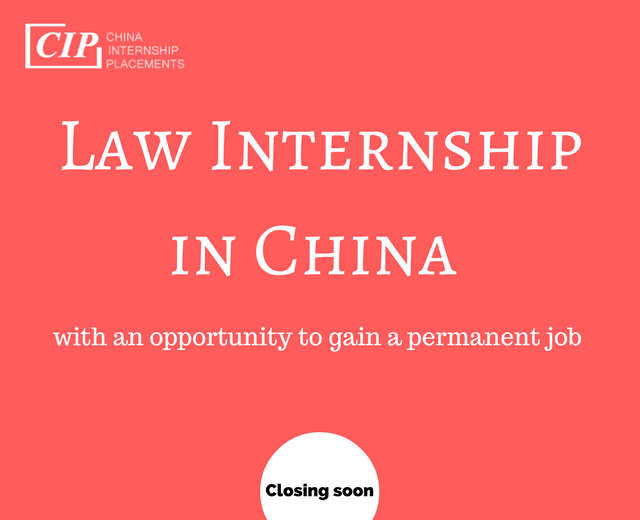 Law Internship in China leading to a Permanent Job China Internship